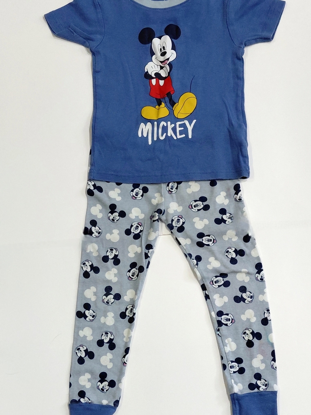 Carter's Disney Used  Mickey Mouse Blue Kids Pajama Set Size 4T